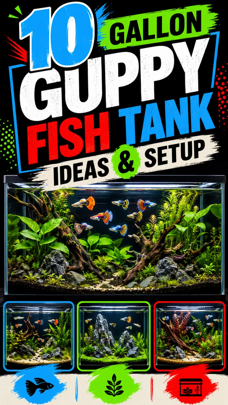 10 Gallon Guppy Fish Tank Setup