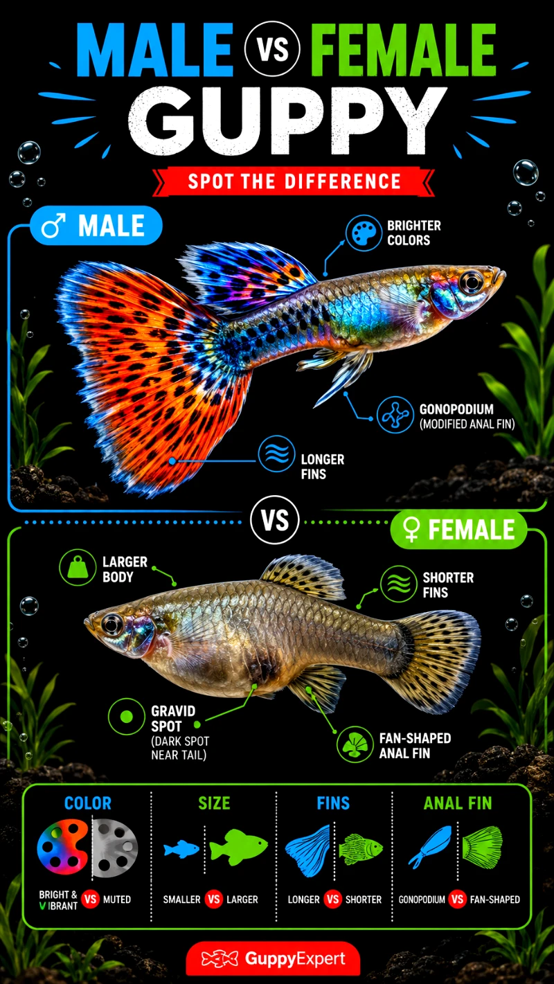 Male vs Female Guppy