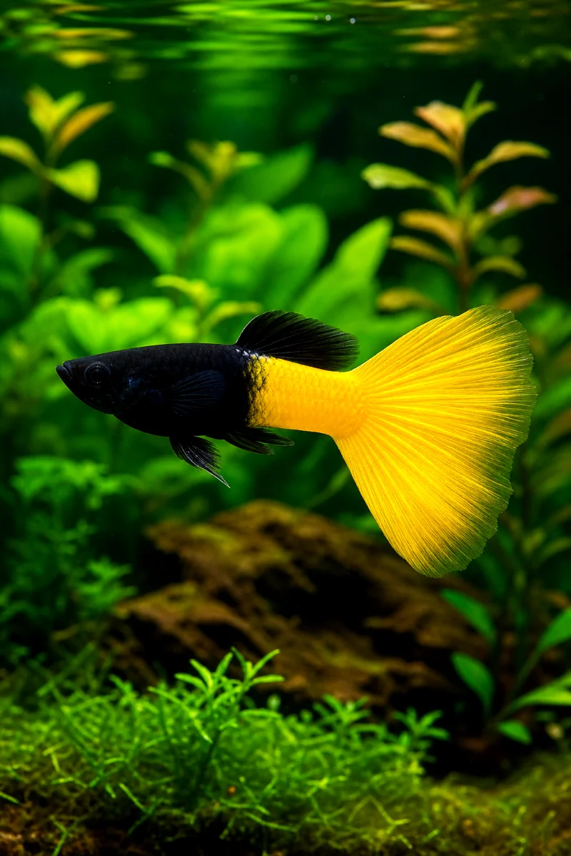 Half-Black-Yellow-Guppy